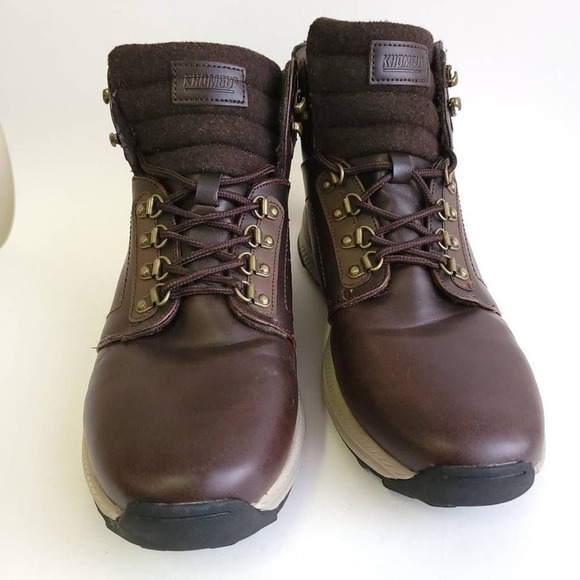 Khombu Brown Boots Men's Nick Outdoor Faux Leather Hiking Boot Size 12​​ - Picture 3 of 12